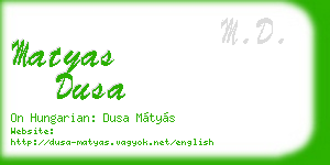 matyas dusa business card