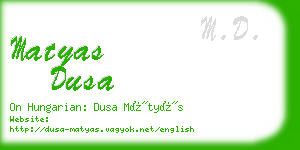 matyas dusa business card